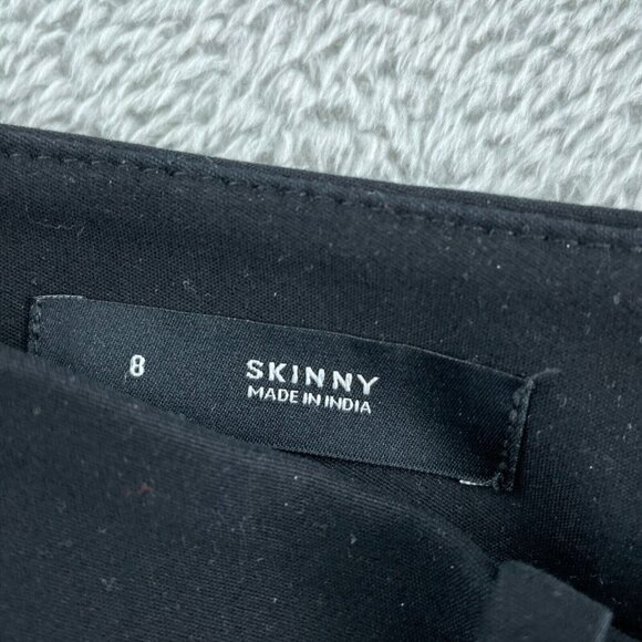 Ann Taylor Loft Black Skinny Pants Size 8 Blend Mid-Rise Womens 5778 - Picture 4 of 11